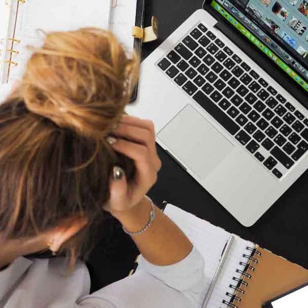 woman front of computer