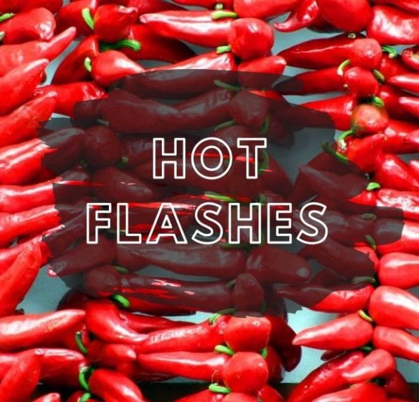 red chilli peppers with text hot flash