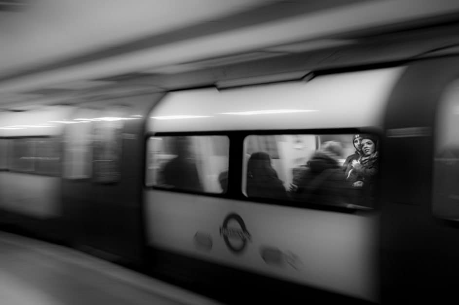 tube black and white in London