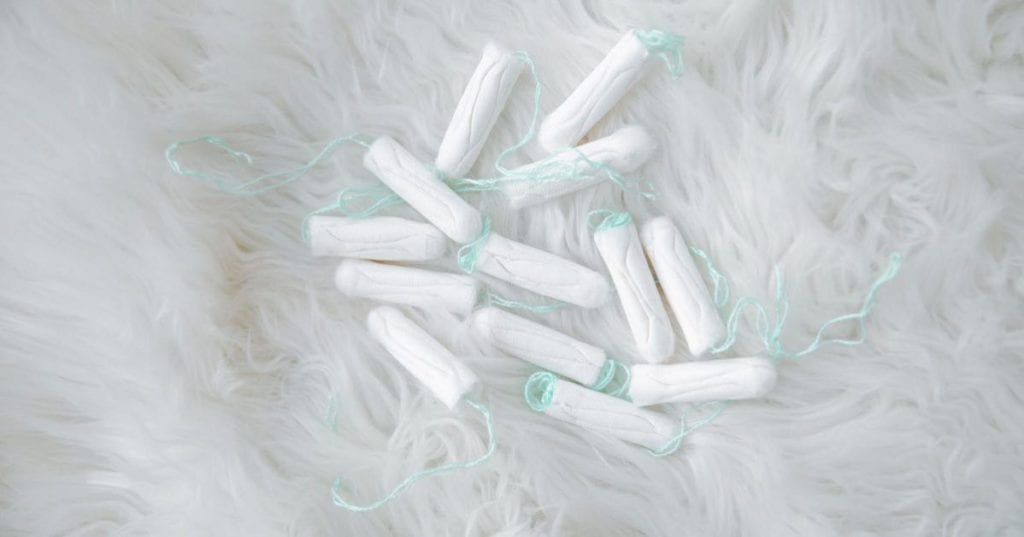 tampons on white background