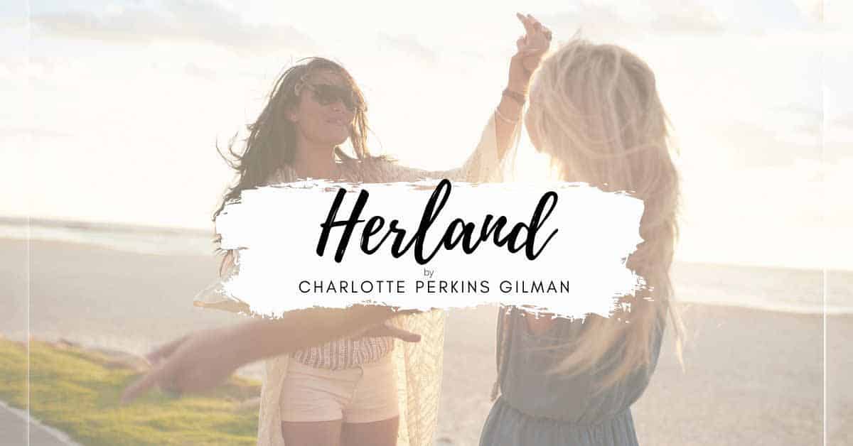 herland on background with two girls