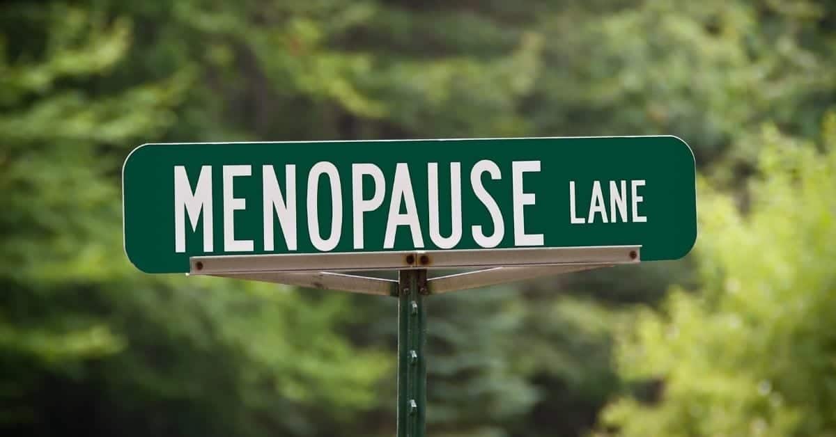 green sign saying menopause lane