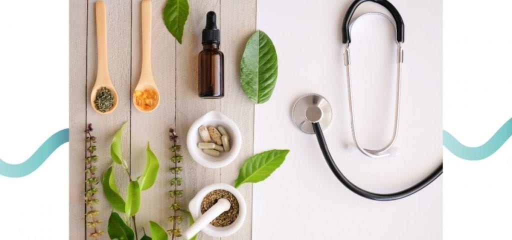 herbs and stethoscope