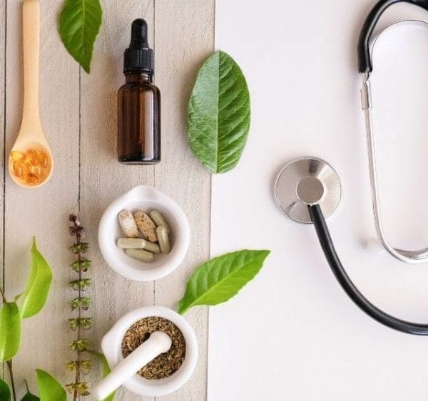 herbs and stethoscope