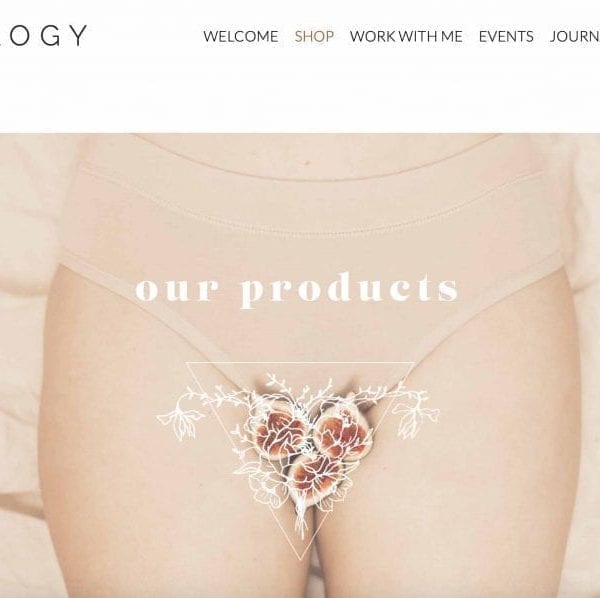 woman with flowers on her vagina