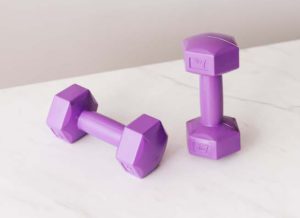 purple dumbbells