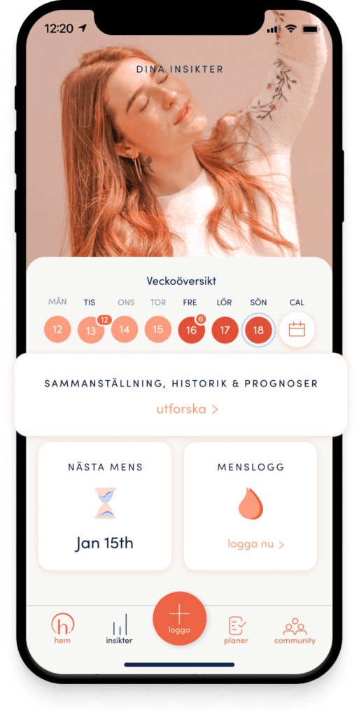 hormona tracking app mockup