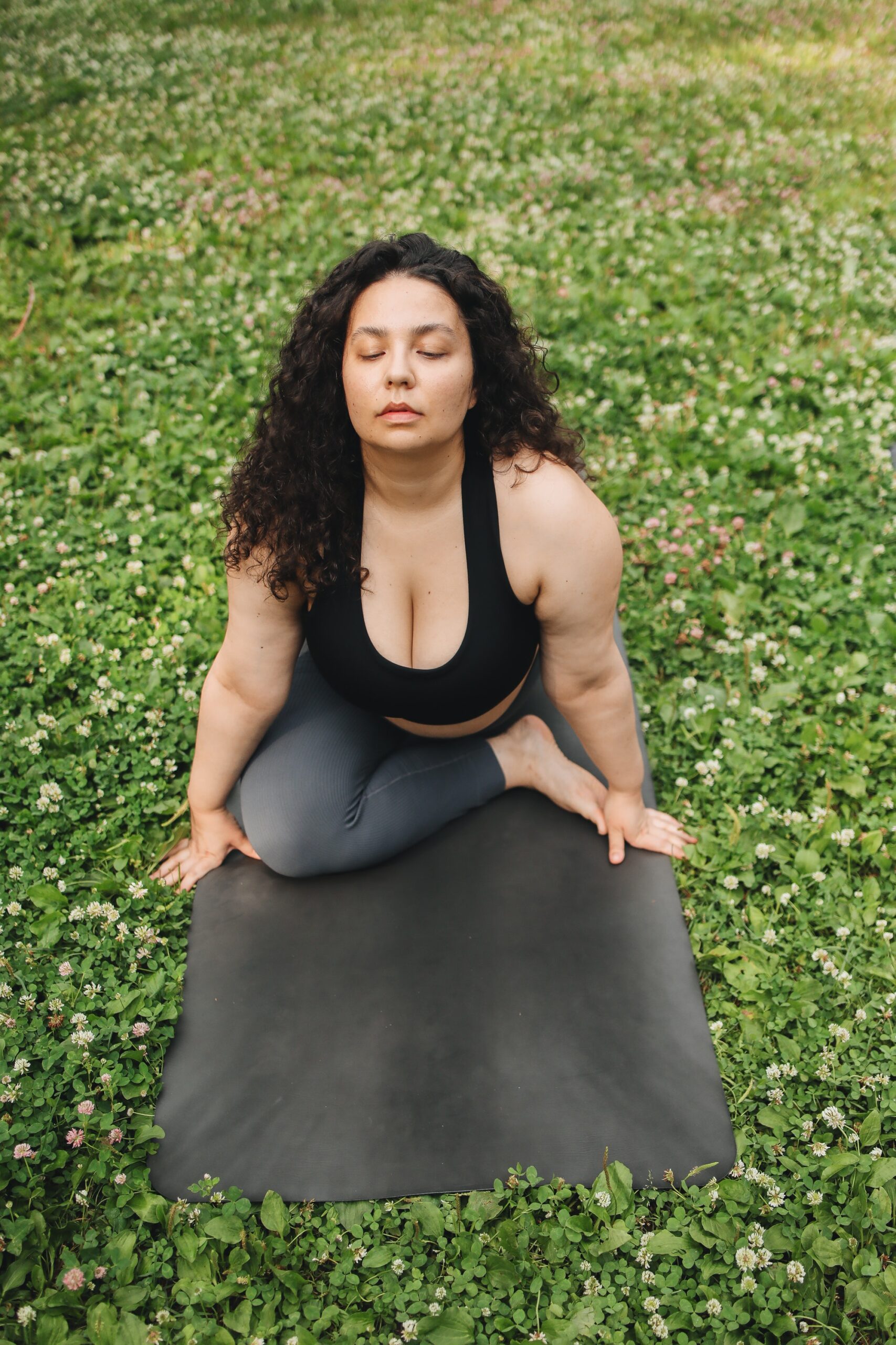 women practicing yoga